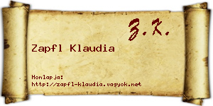 Zapfl Klaudia névjegykártya