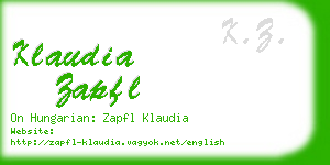 klaudia zapfl business card